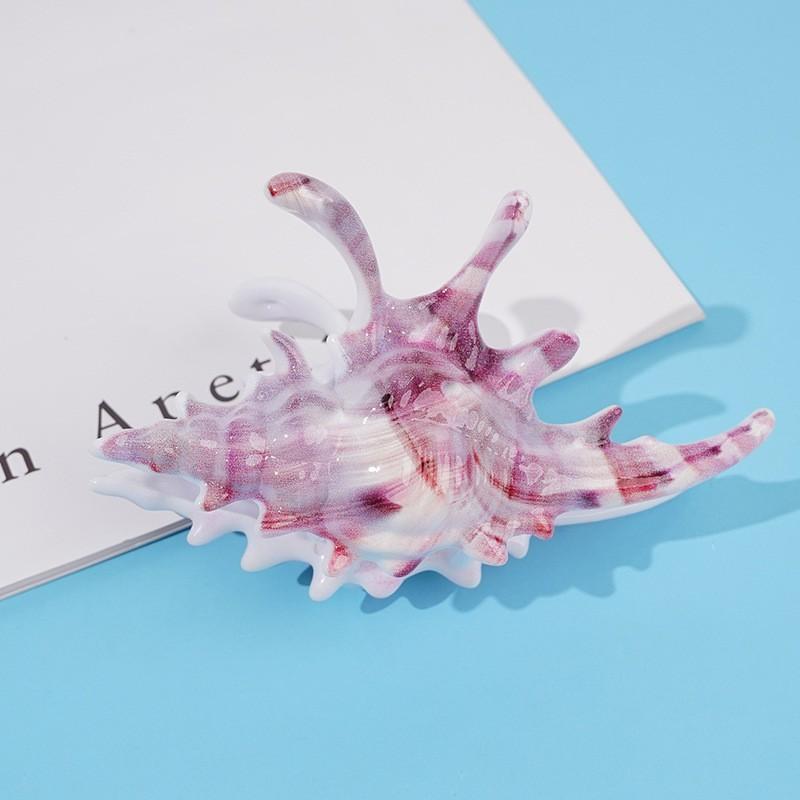 High Quality Wave Crab Claw Clips Conch Ocean Design Shark Hair Clips Geometry High Ponytail Barrette Hairpin Hair Accessory