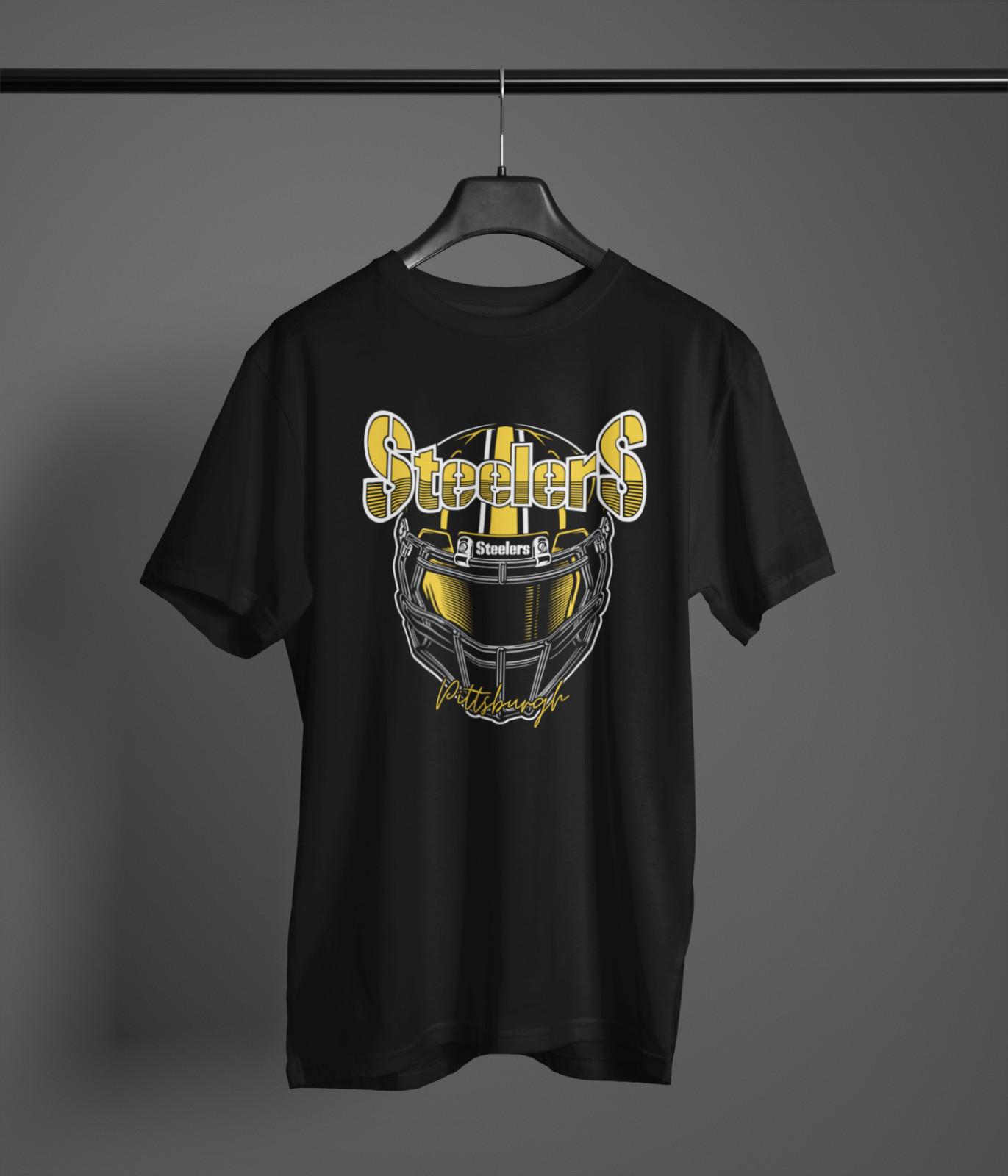 Графическая футболка для фаната Pittsburgh Steelers • 100% Хлопок • Унисекс • Рубашка NFL S
