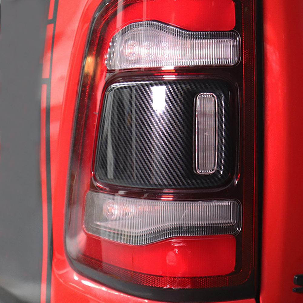 Carbon Fiber ABS Rear Tail Light Cover Trim for Dodge Ram 1500 2019 2020 2021