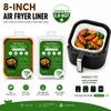 Parchment Paper Air Fryer Liner 8" Square 150Pcs Brown/White 38gsm Disposable FDA Approved for 5.8QT 8QT Large Baskets