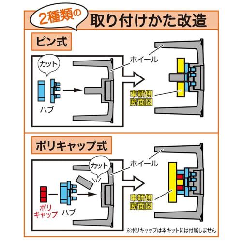 Asuka Model 1/24 Orange Wheels Drift-six (White & Gunmetal) Plastic Model Parts OW-18 (1 Each)
