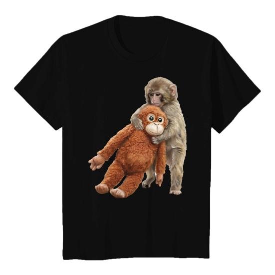 

Футболка Monkey Punch с коротким рукавом, круглым вырезом, повседневная, с милым рисунком обезьяны и орангутана, для мужчин и женщин, уличная, для повседневной носки M