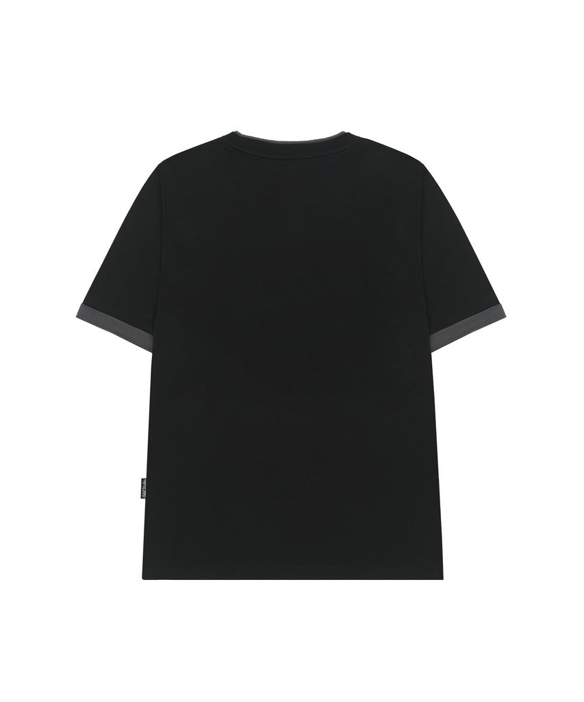 ODDSTUDIO Heaven Scent Color Layered Roll-Up T-Shirt - Black