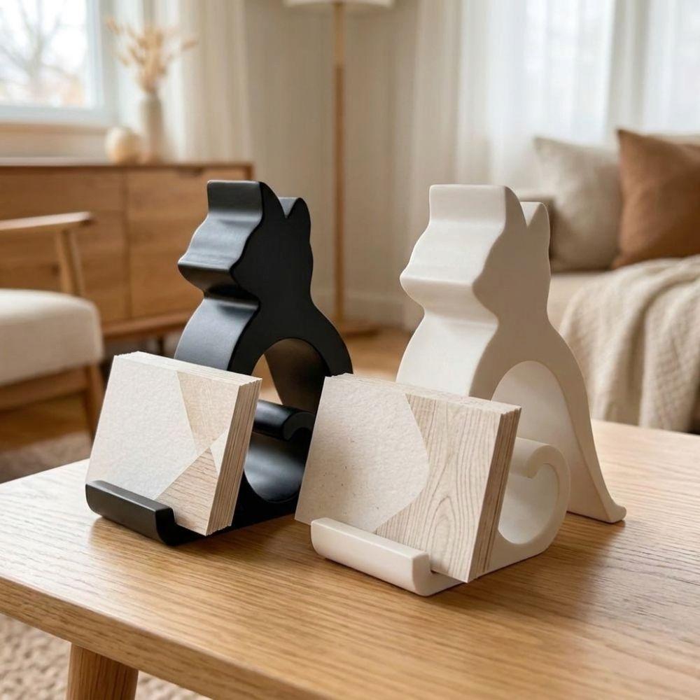 3D Printed Cute Kitten Phone Stand Cat Shaped Desktop Tablet Holder Small Gifts