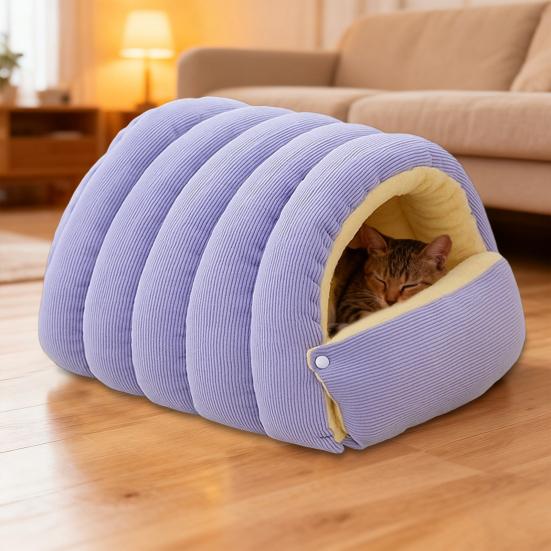Pernă de iarnă detașabilă și lavabilă pentru pisici, moale din bumbac, confortabilă, peșteră pentru pisici, pliabilă, groasă, casă de dormit pentru animale de companie, pentru pisici, câini mici