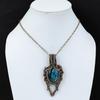 Neon Blue Apatite Gemstone Handmade Copper Wire Wrap Jewelry Pretty Pendant