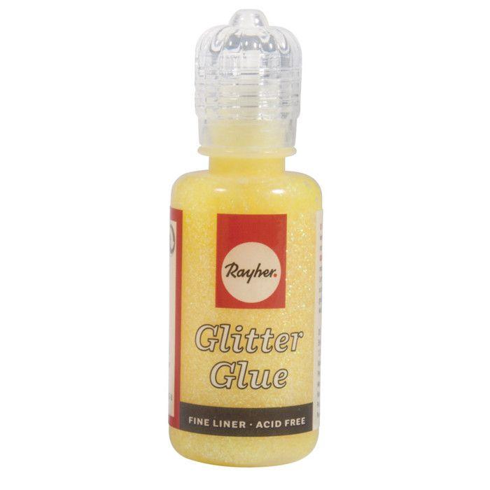 Colle pailletée irisée, flacon 20 ml, citron
