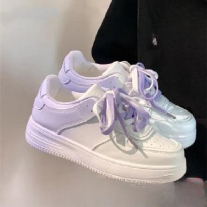 Gradient Color Flat White Shoes Boty s tlustou podrážkou