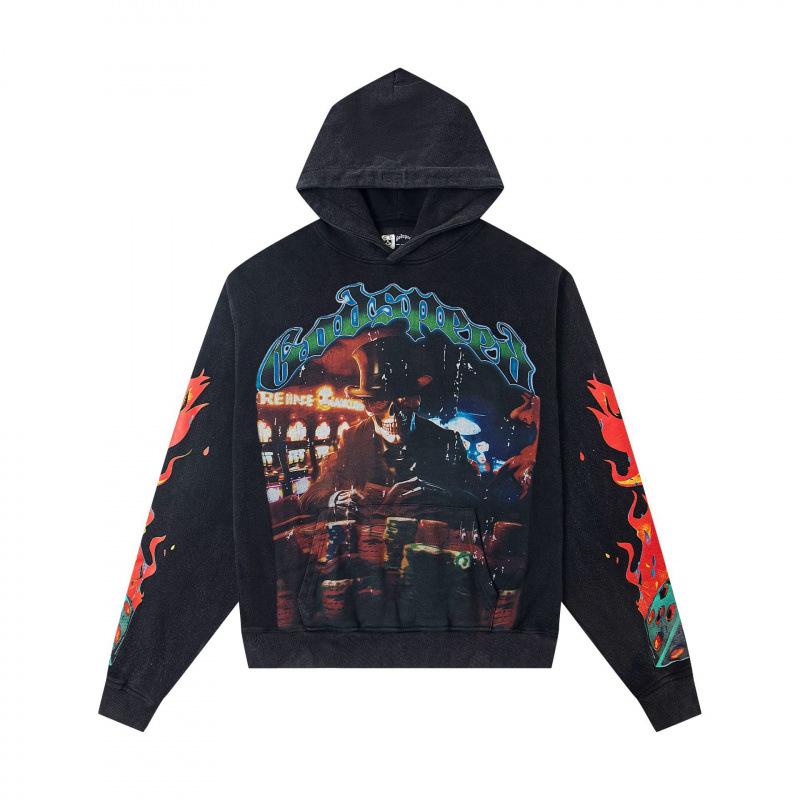 odspeedss autumn and winter new direct injection printing wash water retro pure cotton hip hop beauty trend hoodie sweater