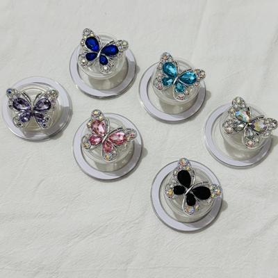 Korea Schattige Cartoon Edelsteen Vlinder Voor Magsafe Griptok Houder Telefoon Vinger Ring Standaard Ondersteuning Voor iPhone 16 Samsung Meisje Beugel