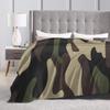 Green And Brown Camo Blanket Quality Warm Throw Blanket Winter Kids Adult Couch Chair Sofa Bed Print Bedspread