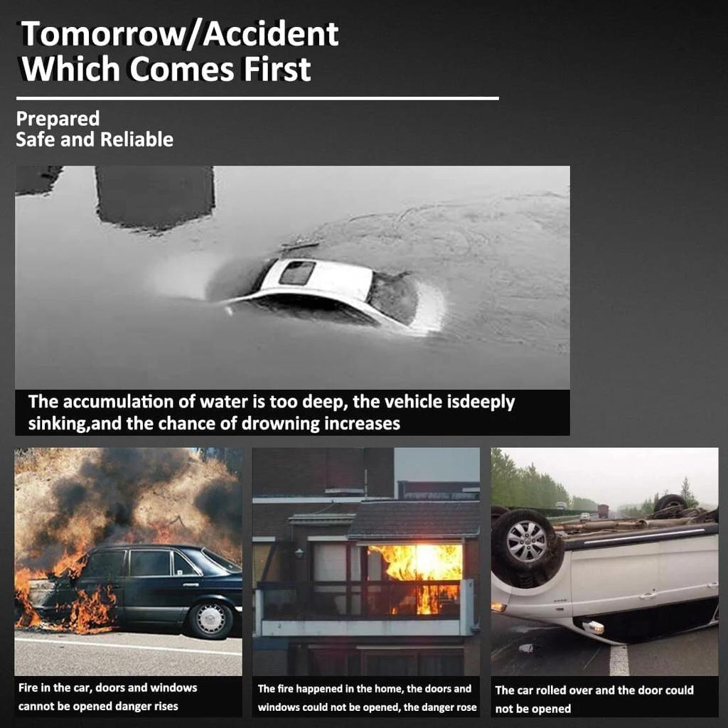 1pcs Car Safety Hammer Emergency Glass Breaker Seat Belt Cutter High Hardness Tungsten Steel 2 in 1 Rescue Tool Auto Accessories