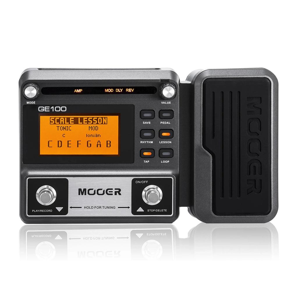 GE100 Guitar Pedal Multi-effects Processor Effect Pedal with Loop Recording Max Time 180s 8 Effect Modules 40 Drum Rhythms