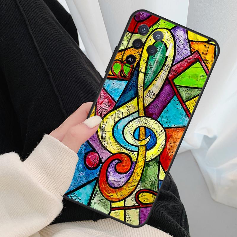 Musikanmerkung Musikalische Violinschlüssel Hülle Für Oppo A17 A57 A77 A40 A78 A54 A74 A94 A76 A16 A96 A18 A60 A80 A38 A58 A98 A15 A5 Pro
