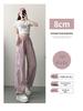 Women's High Street Pink Cargo Pants - Spring 2025 Straight-Leg, High-Waist, Loose Fit
