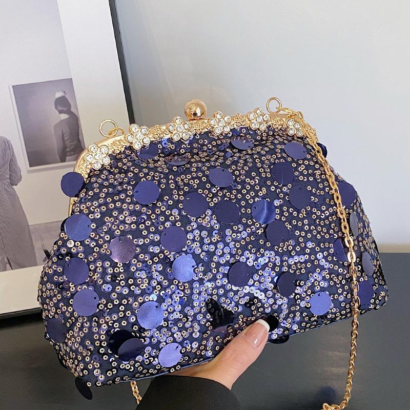 Chain Shoulder Bag with Single Strap, Stylish and Fashionable, Shell Design, Sequin Clasp, Crossbody Bag