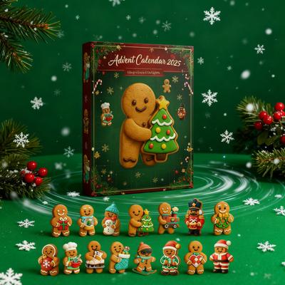 Gingerbread Cookies Advent Calendar 2025 24 Days Christmas Countdown with Mini Ornaments Set Holiday Gift for Kids And Family