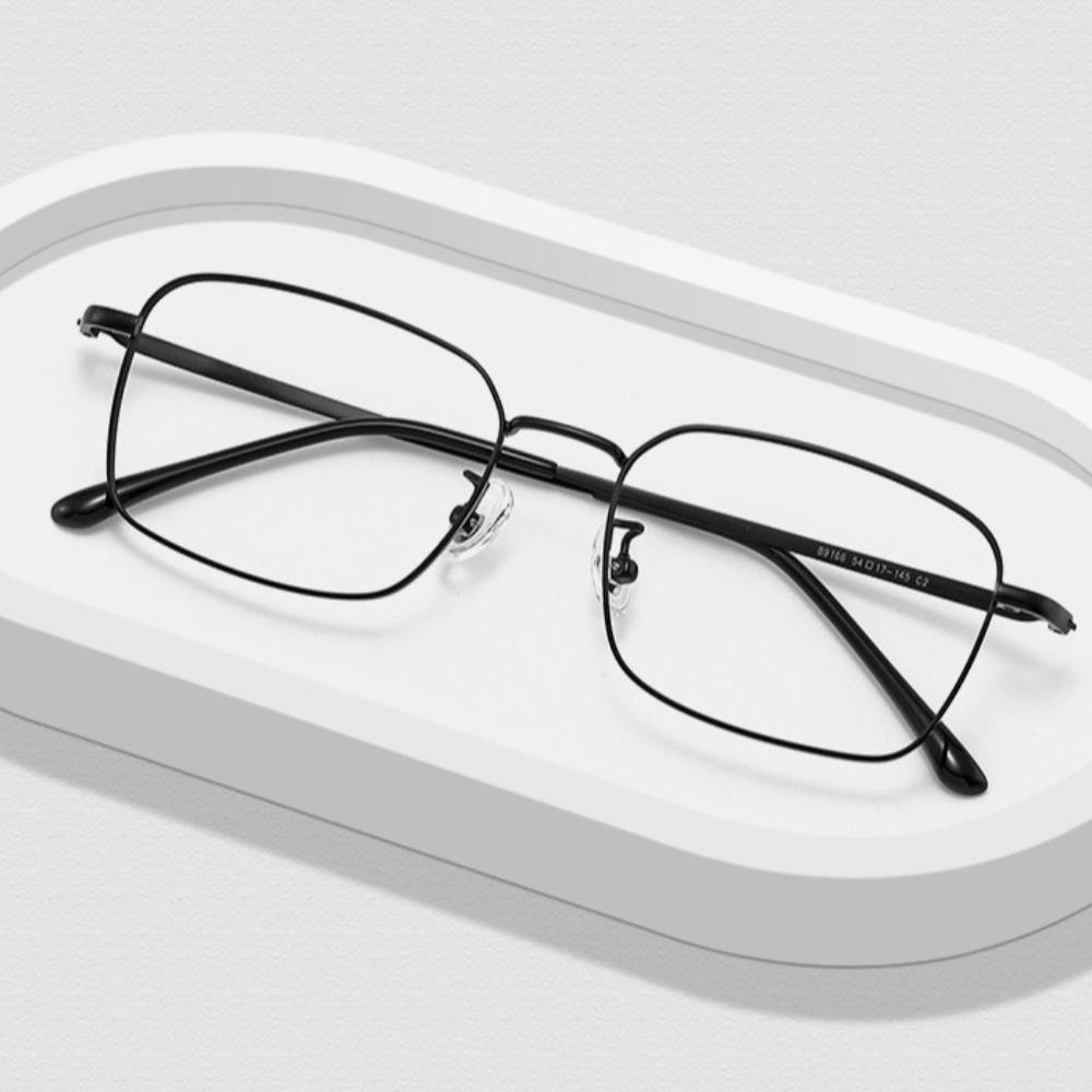 Ultra-light Myopia Glasses Metal Square Frame Flat Lenses Spectacle Glasses Anti Blue Light Plus Diopters Near Sight Eyeglasses