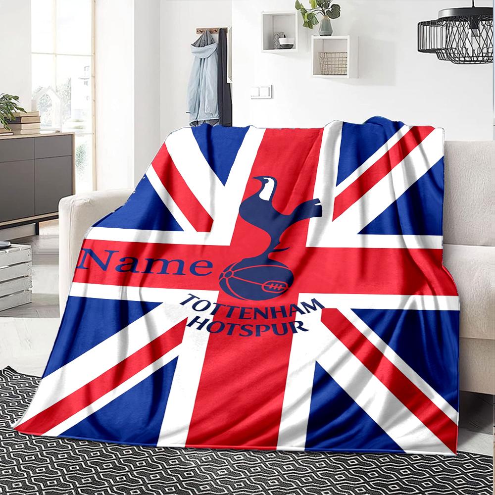 Custom Name Tottenham Hotspur Theme Printed Blanket Perfect For Couch Bed Travel Outdoor Use Machine Washable Cozy Durable