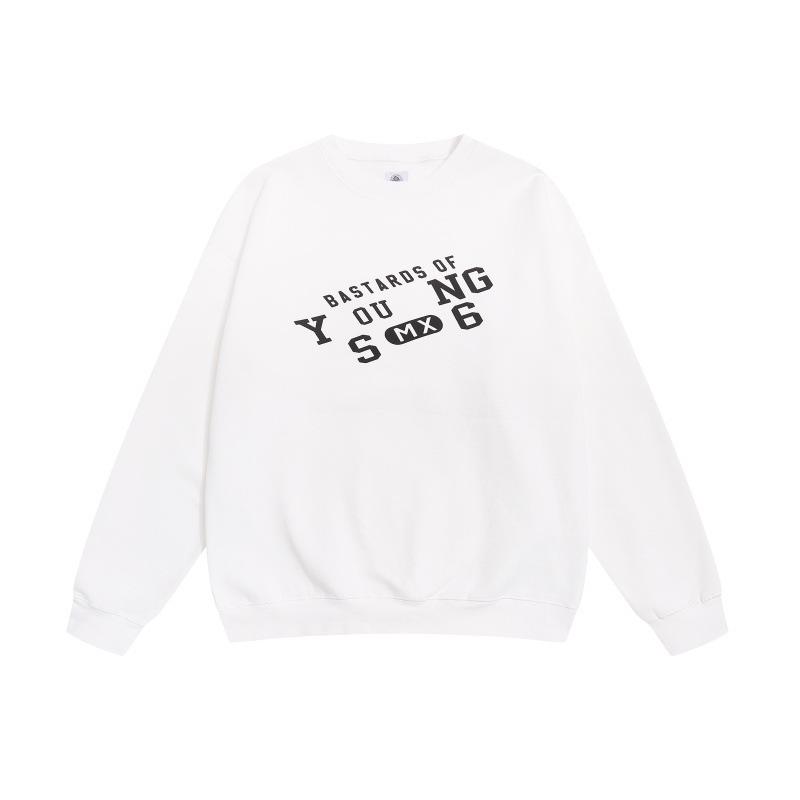 SAINT Retro Distressed Fleece Pullover Sweatshirt