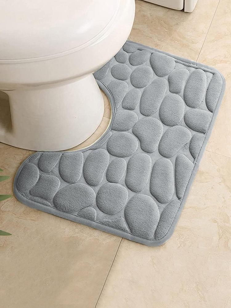 Washroom Toilet Foot Mat U-shaped Floor Mat Waterproof Pad Bathroom Water Absorption Anti-skid Pad