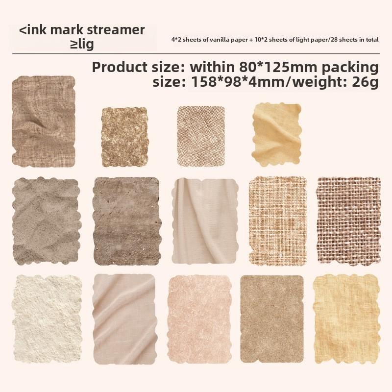 Journamm 28 Sheets Vintage Material Paper Base Decorative Background Paper Hand Made DIY Scrapbooking Material Craft Paper