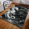 1PC White and black dragons facing Carpet for Living Room Bedroom Sofa Home Decor Rus Non-slip Floor Mat Luxury Gift