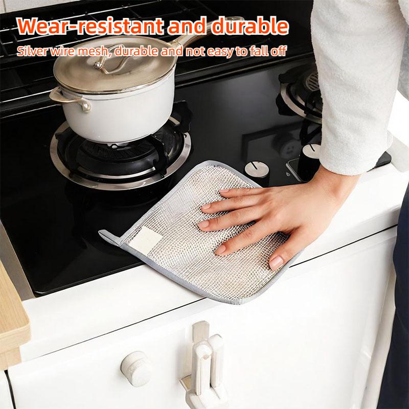 Dishcloth for Kitchen Magic Towel Kitchen Cloths Thickened Microfiber Wash Cloth Wire Dishwashing Rag Scouring Pad Cleaning Tool