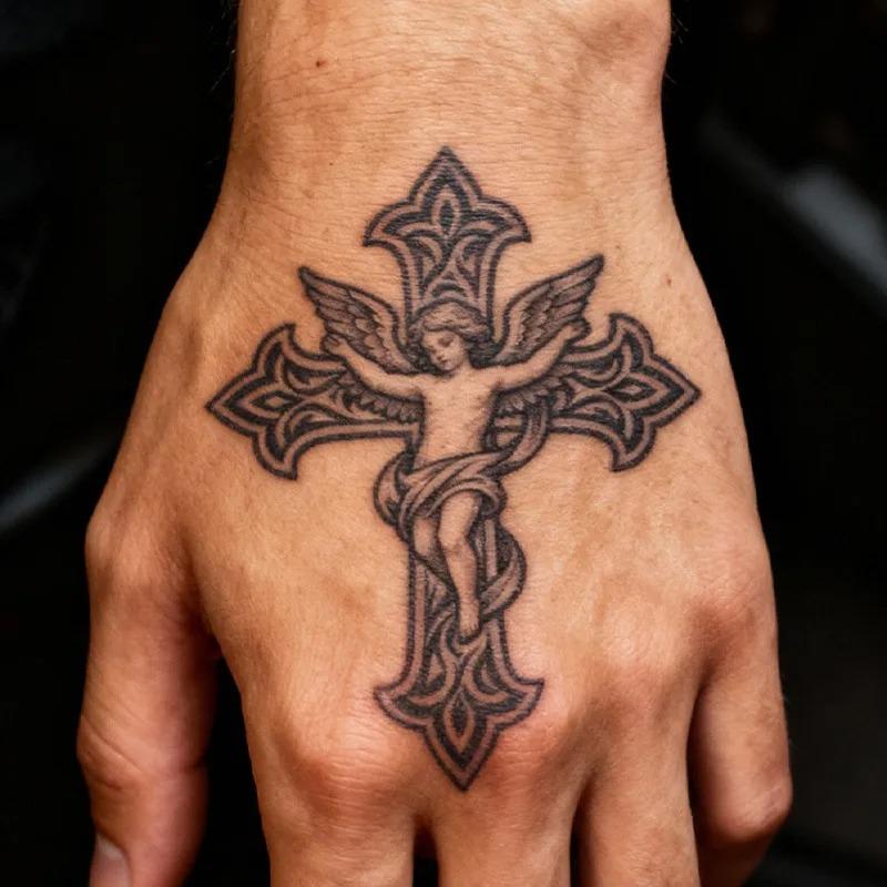 Bussola Ancoraggio Impermeabile Permanente Croce Erbe Tatuaggio Adesivo Per Uomini e Donne Duraturo 7-15 Giorni Adatto per il Braccio