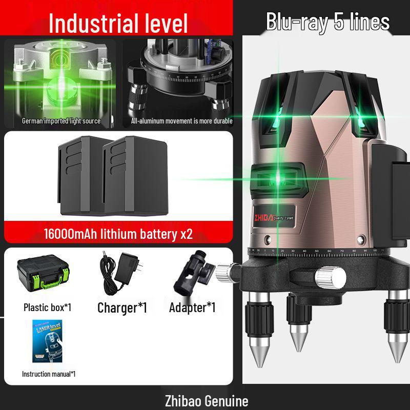 New High-Capacity Green Laser Infrared Level Tool - 35 Lines, Strong Light, Outdoor Automatic