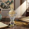 Arabic Incense Burner Glass Desktop Incense Holder with Lid Hollow