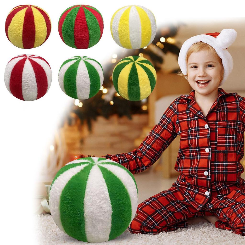 Plush Pillow Fun Striped Pillow Round Pillow Holiday Decoration Sofa Pillow