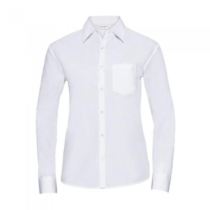 Russell Collection Womens/Ladies Classic Polycotton Easy-Care Long-Sleeved Shirt