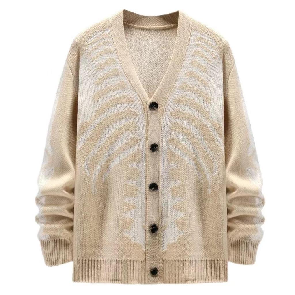 Unisex Gestrickte Pullover mit Jacquard-Muster, Frühling, Herbst, lässige, lockere Strickjacke für Männer und Frauen, Übergröße, Halloween, Y2K-Strickjacken