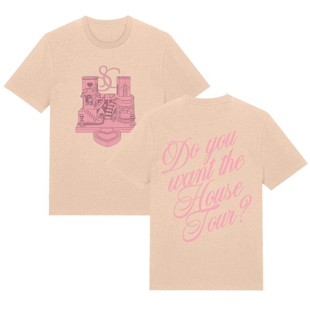 Sabrina Carpenter House Tour T-Shirt Men's Casual Cotton T-Shirt O-Neck Short Sleeve Basic Top Daily Wear Women Short Sleeve Tee