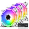 120mm ARGB White PC Case PWM Automatic High with Fan 5V3Pin Motherboard Supports Aura Sync 3 In 1 Set EZDIY-FAB Fan, Control, Quiet, Performance, Hub,