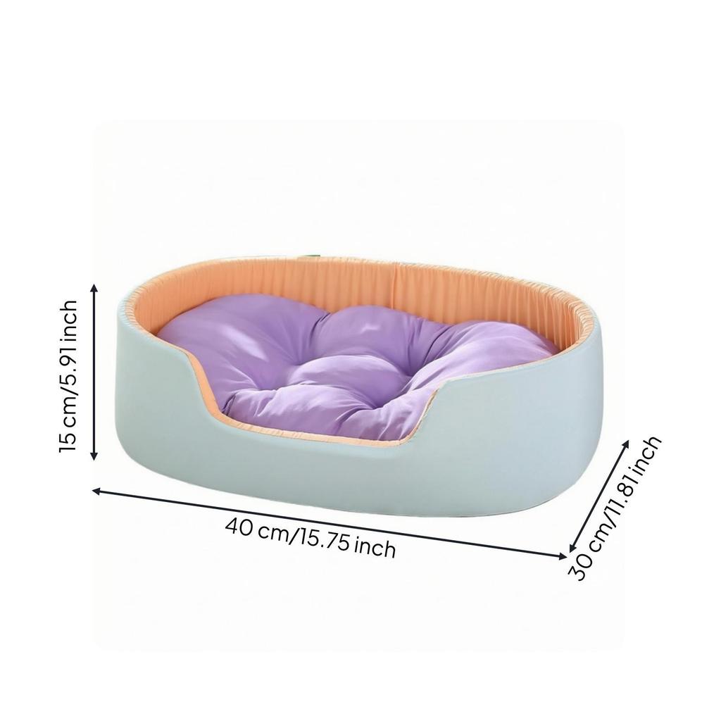 Pet Bed with Removable Pad Soft Semi-Enclosed Nest Calming for Dogs