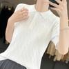 2025 Spring Classic Cable Knit Polo Short Sleeve Pullover