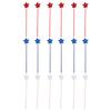 Glitter Star Picks Foam Sparkly Sticks Patriotic Star Picks White Red Blue Star Shaped Ornament Independence Day Party Favors
