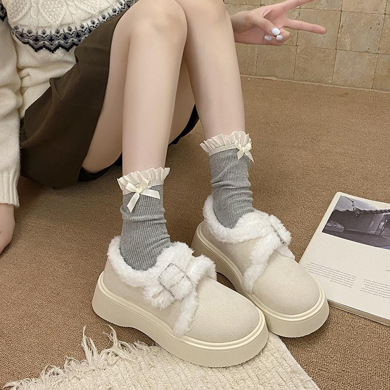 Women's Soft Elastic Winter Warm Cold Padded Snow Boots Thick Bottom Non-slip Wear Outdoor Leisure Sports Fur Cotton Boots