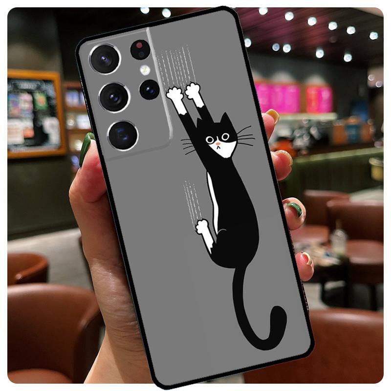 Cartoon Cute Cats Case For Samsung Galaxy S23 S22 Ultra S9 S10 Note 10 Plus Note 20 S21 Ultra S20 FE Phone Coque