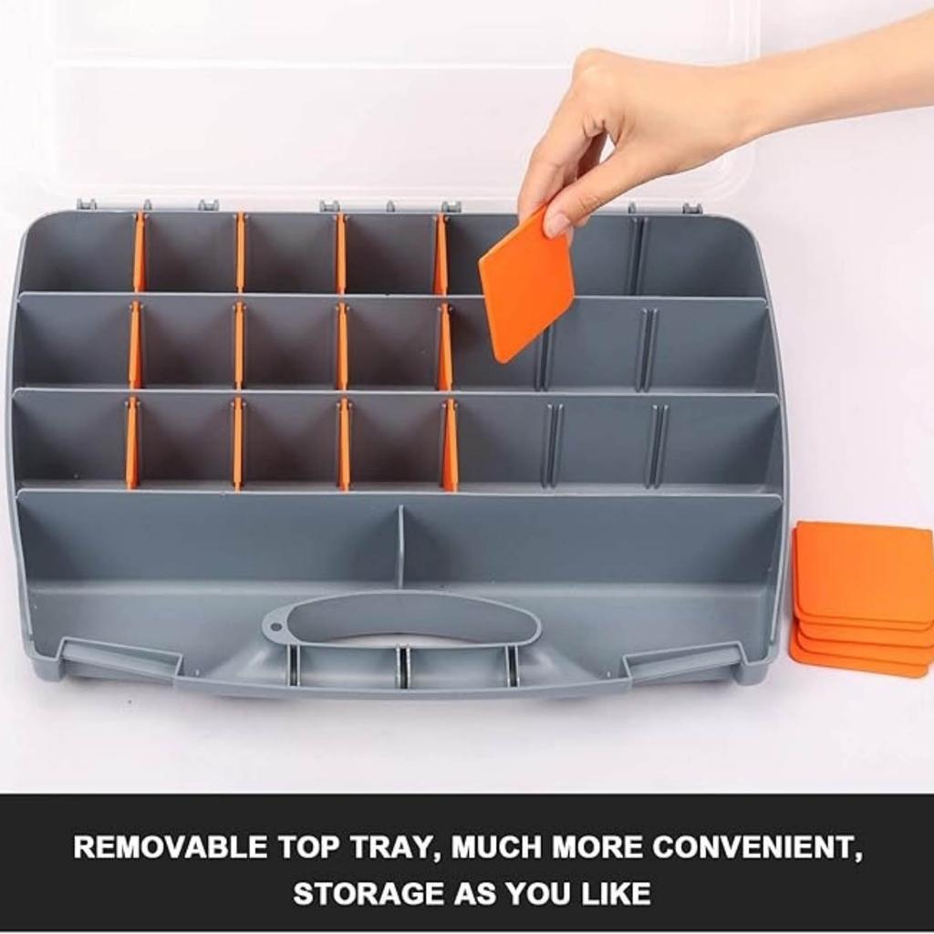  Hardware Storage Box Tools Organizer Container With Handle And Clear Lid, 21 Adjustable Compartments And 2 Fixed Sections,Perfect For Screws,, Bol