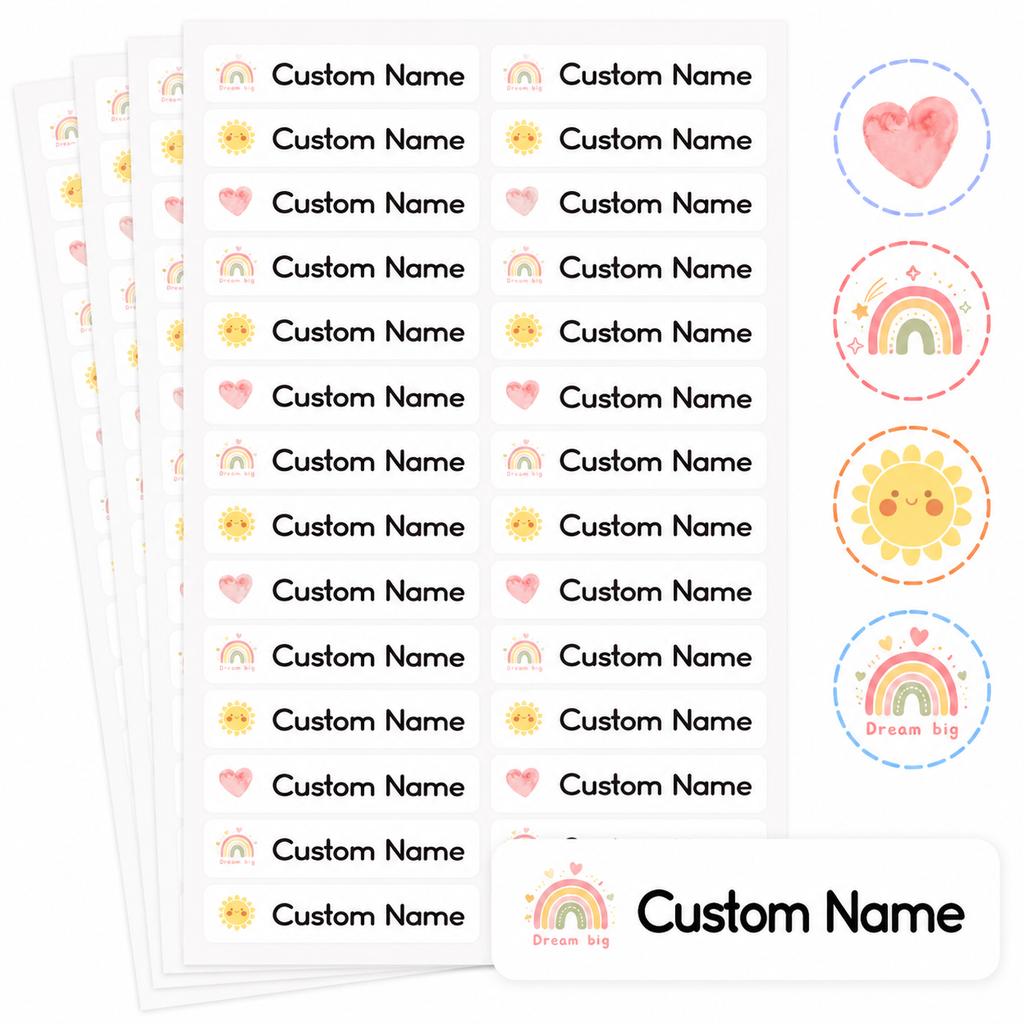 1 Sheet 54Pcs Personalized Name Stickers Custom Waterproof Name Labels For Bottles Pens Lunch Boxes Everyday Items