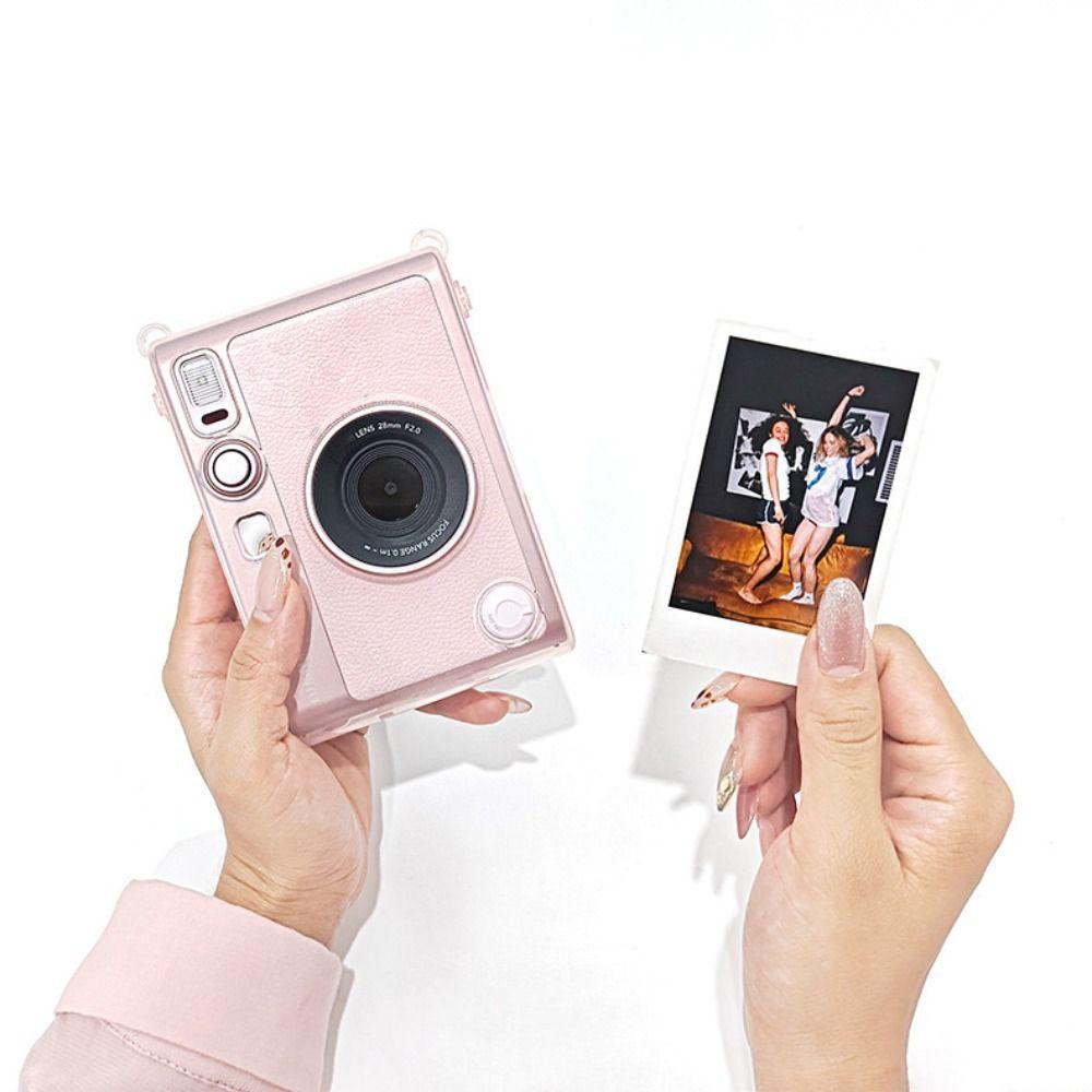 Translucent Pink Carrying Case Protective Cover for Fujifilm Instax Mini EVO Photo Equipment