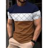 Men's Fashion Trend Round Neck T-shirt, Versatile Short Sleeved Shirt
