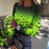 Women Casual Long Sleeve Ribbed Knit Top Crew Neck Halloween Print Slim Fit Stretchy Pullover Shirt for Fall and Winter
