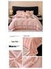 Luxury Carved Velvet Ribbon Lace Four-Piece Set: Double-Sided Fleece Duvet Cover for Cozy Home Warmth