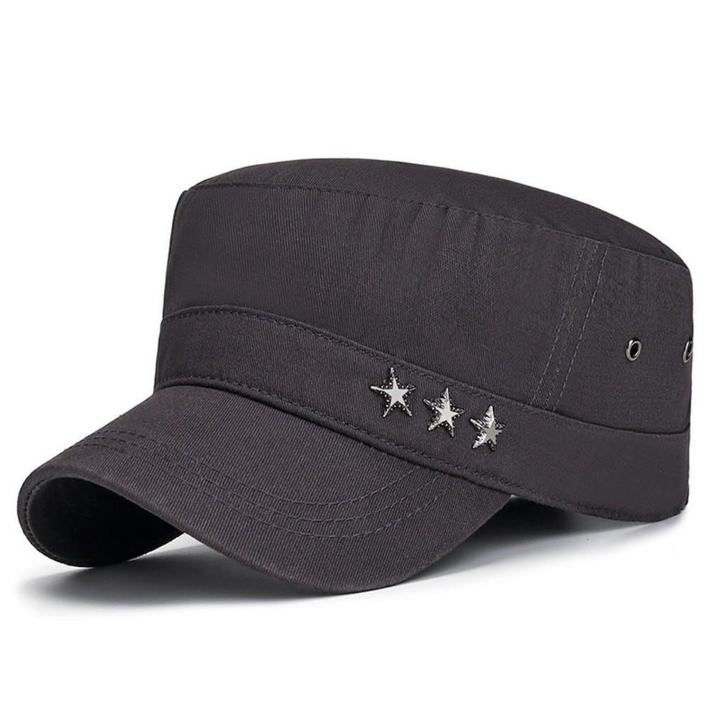 Fashion Five-Pointed Flat Cap Cotton Breathable Baseball Cap Adjustable Wide Brim Men Sun Hat