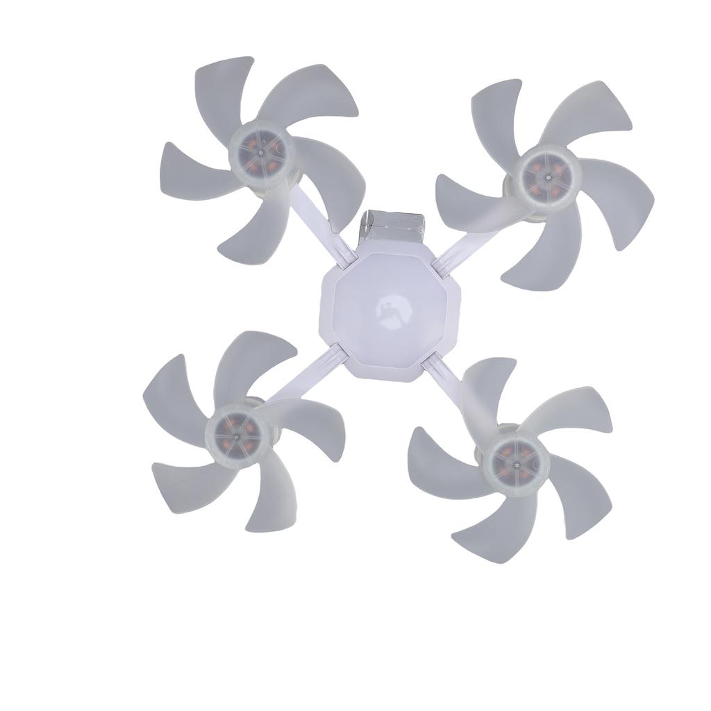Ceiling Fan with LED Light Remote Control 3 Adjustable Speeds E27 Thread for Bedroom Living Room