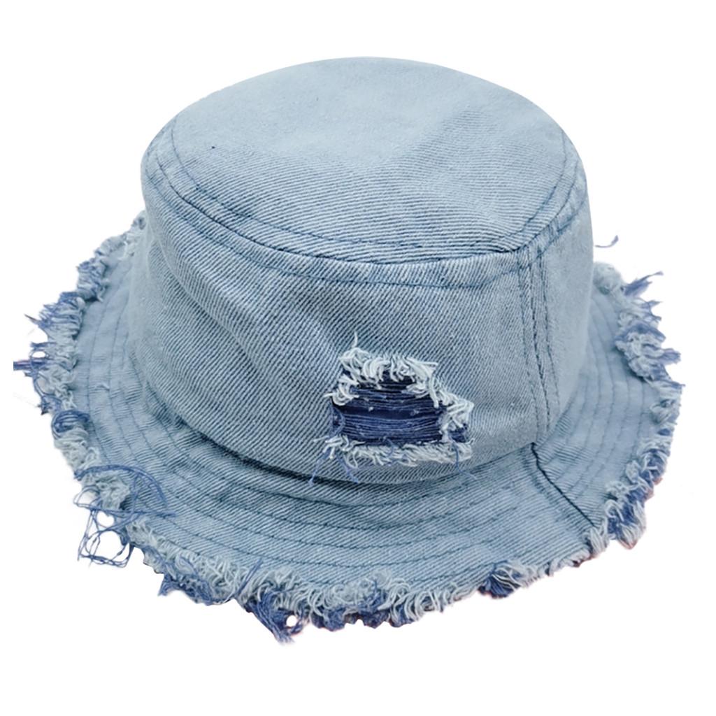 Baby Kids Denim  Soft Printed Fisherman Hat Bucket Hat Sun Hat Caps